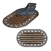 Relaxdays 2 x Fußabtreter Gusseisen oval bronze