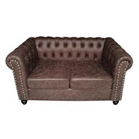 HTI-Living Zweisitzer Chesterfield braun