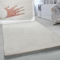 PACO HOME Hochflor Teppich Für Wohnzimmer Softes Kaninchenfell Imitat Kunstfell In Beige 140x200 cm