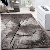 PACO HOME Edler Designer Teppich Wohnzimmer Holzstamm Baum Optik Natur Grau Braun Beige 160x230 cm