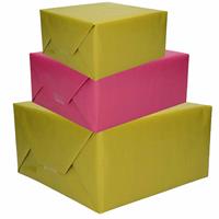 Shoppartners 4x stuks rollen Kraft inpak/kaftpapier donkerpaars/groen 200 x 70 cm -