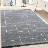PACO HOME Designer Teppich Wohnzimmer Modernes Design In Grau Weiß Meliert 80x300 cm