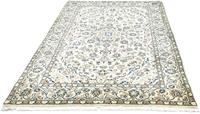 Morgenland Wollteppich Keshan Medaillon Beige 222 x 146 cm, rechteckig, 1 mm Höhe, Unikat mit Zertifikat