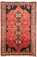 Morgenland Wollteppich Shiraz Medaillon Rosso chiaro 290 x 195 cm, rechteckig, 1 mm Höhe, Unikat mit Zertifikat