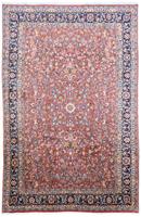 Morgenland Wollteppich Sarough Durchgemustert Rosso chiaro 286 x 192 cm, rechteckig, 1 mm Höhe, Unikat mit Zertifikat