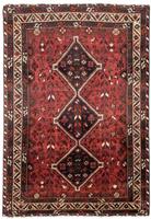 Morgenland Wollteppich Shiraz Medaillon Rosso scuro 307 x 210 cm, rechteckig, 1 mm Höhe, Unikat mit Zertifikat