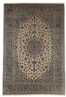 Morgenland Wollteppich Keshan Medaillon Beige chiaro 350 x 240 cm, rechteckig, 1 mm Höhe, Unikat mit Zertifikat