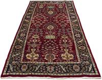 Morgenland Wollteppich Nain Medaillon Rosso scuro 338 x 244 cm, rechteckig, 1 mm Höhe, Unikat mit Zertifikat