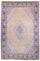 Morgenland Wollteppich Ardebil Medaillon Beige chiaro 298 x 198 cm, rechteckig, 1 mm Höhe, Unikat mit Zertifikat