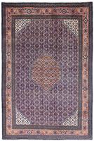 Morgenland Wollteppich Ardebil Medaillon Blu scuro 307 x 213 cm, rechteckig, 1 mm Höhe, Unikat mit Zertifikat