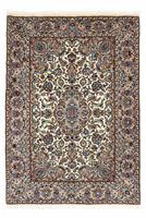 Morgenland Wollteppich Keshan Medaillon Beige 148 x 97 cm, rechteckig, 1 mm Höhe, Handgeknüpft