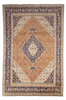 Morgenland Wollteppich Täbriz Medaillon Beige 303 x 203 cm, rechteckig, 1 mm Höhe, Unikat mit Zertifikat