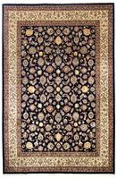 Morgenland Wollteppich Maschad Durchgemustert Blu scuro 387 x 290 cm, rechteckig, 1 mm Höhe, Unikat mit Zertifikat