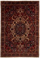 Morgenland Wollteppich Bachtiar Medaillon Marrone 342 x 224 cm, rechteckig, 1 mm Höhe, Unikat mit Zertifikat