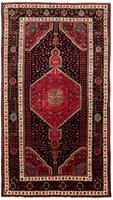 Morgenland Wollteppich Shiraz Medaillon 222 x 157 cm, rechteckig, 0,1 mm Höhe, Unikat mit Zertifikat