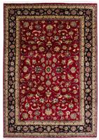 Morgenland Wollteppich Maschad Blumenmuster Beige 305 x 198 cm, rechteckig, 1 mm Höhe, Unikat mit Zertifikat