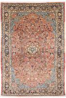 Morgenland Wollteppich Mehraban Medaillon Rosso chiaro 303 x 204 cm, rechteckig, 1 mm Höhe, Unikat mit Zertifikat