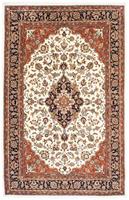 Morgenland Wollteppich Keshan Medaillon Beige 302 x 200 cm, rechteckig, 1 mm Höhe, Unikat mit Zertifikat