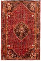 Morgenland Wollteppich Shiraz Medaillon 238 x 174 cm, rechteckig, 0,1 mm Höhe, Unikat mit Zertifikat