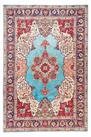 Morgenland Wollteppich Täbriz Medaillon Turchese 300 x 203 cm, rechteckig, 1 mm Höhe, Unikat mit Zertifikat