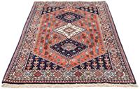 Morgenland Wollteppich Yalameh Medaillon Blu scuro 155 x 103 cm, rechteckig, 1 mm Höhe, Handgeknüpft