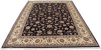 Morgenland Wollteppich Maschad Blumenmuster Nero 303 x 205 cm, rechteckig, 1 mm Höhe, Unikat mit Zertifikat