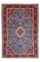 Morgenland Wollteppich Touiserkan Medaillon Beige 118 x 85 cm, rechteckig, 1 mm Höhe, Handgeknüpft