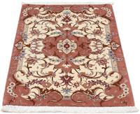 Morgenland Wollteppich Moud Medaillon Rosso scuro 246 x 158 cm, rechteckig, 1 mm Höhe, Unikat mit Zertifikat