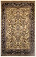 Morgenland Wollteppich Keshan Durchgemustert Beige chiaro 355 x 245 cm, rechteckig, 1 mm Höhe, Unikat mit Zertifikat