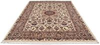 Morgenland Wollteppich Kaschmar Medaillon Beige 282 x 197 cm, rechteckig, 1 mm Höhe, Unikat mit Zertifikat