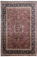 Morgenland Wollteppich Sarough Medaillon Ruggine 296 x 194 cm, rechteckig, 1 mm Höhe, Unikat mit Zertifikat