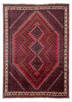 Morgenland Wollteppich Shiraz Medaillon Rosso scuro 295 x 200 cm, rechteckig, 1 mm Höhe, Unikat mit Zertifikat