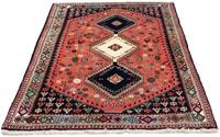 Morgenland Wollteppich Yalameh Medaillon Blu scuro 144 x 102 cm, rechteckig, 1 mm Höhe, Handgeknüpft