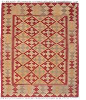 Morgenland Wollteppich Kelim Fars Durchgemustert 245 x 168 cm, rechteckig, 0,4 mm Höhe, Wendeteppich