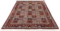 Morgenland Wollteppich Moud Felder Rosso scuro 196 x 149 cm, rechteckig, 1 mm Höhe, Unikat mit Zertifikat