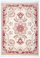 Morgenland Wollteppich Täbriz - 50 Raj Blumenmuster Beige 85 x 60 cm, rechteckig, 0,8 mm Höhe, Handgeknüpft