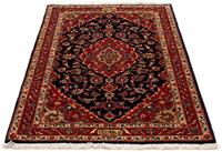 Morgenland Wollteppich Keshan Medaillon 118 x 78 cm, rechteckig, 1 mm Höhe, Handgeknüpft