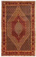 Morgenland Wollteppich Senneh Medaillon Beige 293 x 195 cm, rechteckig, 1 mm Höhe, Unikat mit Zertifikat
