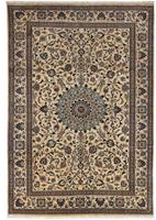 Morgenland Wollteppich Nain 9la Medaillon Beige 353 x 245 cm, rechteckig, 0,6 mm Höhe, Unikat mit Zertifikat