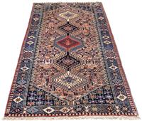 Morgenland Wollteppich Yalameh Durchgemustert Blu 144 x 103 cm, rechteckig, 1 mm Höhe, Handgeknüpft