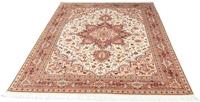 Morgenland Wollteppich Täbriz - 60 Raj Medaillon 206 x 151 cm, rechteckig, 1 mm Höhe, Unikat mit Zertifikat