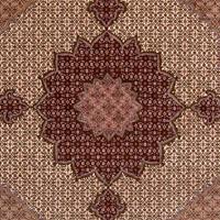 Morgenland Wollteppich Nain Medaillon Rosso scuro 349 x 248 cm, rechteckig, 1 mm Höhe, Unikat mit Zertifikat
