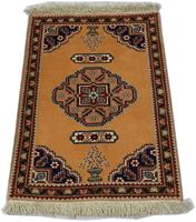 Morgenland Wollteppich Ardebil Medaillon Oro 99 x 71 cm, rechteckig, 1 mm Höhe, Handgeknüpft