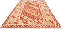 Morgenland Wollteppich Kelim Fars Nomadisch 252 x 165 cm, rechteckig, 0,4 mm Höhe, Wendeteppich