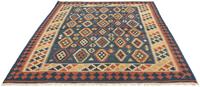 Morgenland Wollteppich Kelim Fars Durchgemustert 212 x 197 cm, rechteckig, 0,4 mm Höhe, Wendeteppich
