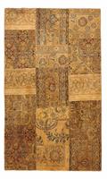 Morgenland Wollteppich Patchwork Abstrakt 202 x 127 cm, rechteckig, 0,8 mm Höhe, Handgeknüpft