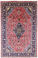 Morgenland Wollteppich Mehraban Medaillon Rosso chiaro 300 x 198 cm, rechteckig, 1 mm Höhe, Unikat mit Zertifikat