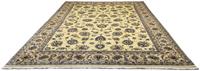 Morgenland Wollteppich Maschad Durchgemustert Beige chiaro 352 x 241 cm, rechteckig, 1 mm Höhe, Unikat mit Zertifikat