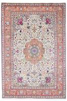 Morgenland Wollteppich Täbriz 40 Raj Medaillon Beige 290 x 195 cm, rechteckig, 1 mm Höhe, Unikat mit Zertifikat