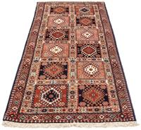 Morgenland Wollteppich Yalameh Medaillon Beige 147 x 102 cm, rechteckig, 1 mm Höhe, Handgeknüpft